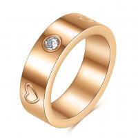 Titantium Steel fingerring, Titanium Stål, forgyldt, mode smykker & forskellig størrelse for valg & for kvinde & med rhinestone, flere farver til valg, Solgt af PC