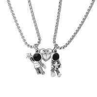 Ehepaar Halskette, Zinklegierung, mit Verlängerungskettchen von 5CM, plattiert, unisex, Silberfarbe, Länge ca. 45 cm, verkauft von setzen