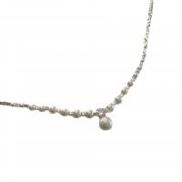 Zinc Alloy Jewelry Necklace with Plastic Pearl plated & micro pave cubic zirconia & for woman white Sold By PC