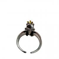 Zinc Alloy Finger Ring Frog plated for woman silver color Sold By PC
