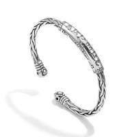 Tibetan Style Bangle, plated, Unisex & different styles for choice, silver color, Sold By PC