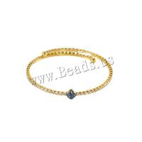 Stainless Steel Bangle 304 Stainless Steel 18K gold plated micro pave rhinestone & for woman Sold By PC