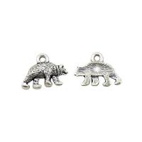 Tibetan Style Animal Pendants, Bear, antique silver color plated, nickel, lead & cadmium free, 15x2.40x11mm, 500PCs/Lot, Sold By Lot