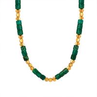 Titanstahl Halskette, mit Impression Jaspis, mit Verlängerungskettchen von 2inch, goldfarben plattiert, Modeschmuck & für Frau, keine, Länge ca. 15.4 ZollInch, verkauft von PC