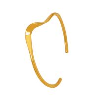 laiton bracelet manchette, Placage de couleur d'or, bijoux de mode & pour femme, Diamètre intérieur:Environ 60mm, Vendu par PC