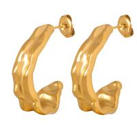 Titanium Steel Stud Earring Letter C Vacuum Ion Plating fashion jewelry & for woman Sold By Pair