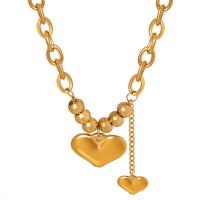 Acier titane collier, avec 2inch chaînes de rallonge, coeur, bijoux de mode & pour femme, plus de couleurs à choisir, Longueur:Environ 17.3 pouce, Vendu par PC