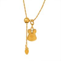 Titantium stali Naszyjnik, ze 2inch przedłużeniami łańcuszka, Królik, Platerowane w kolorze złota, biżuteria moda & dla kobiety, długość około 17.3 cal, sprzedane przez PC