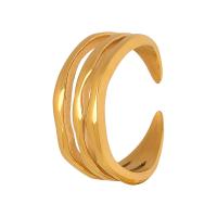 Titanium Steel Cuff Finger Ring, Vacuum Ion Plating, fashion jewelry & for woman & hollow, more colors for choice, US Ring Size:7, Sold By PC