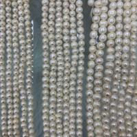 Naturliga sötvattenspärla lösa pärlor, Freshwater Pearl, DIY & olika storlek för val, vit, Såld Per Ca 37 cm Strand