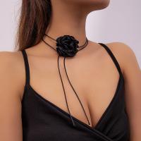 Ожерелье Мода Choker, ткань, Связанный вручную, ювелирные изделия моды & Женский, черный, 50x50mm, длина:Приблизительно 41.92 дюймовый, продается PC