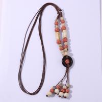 Tröja kedja halsband, Porslin, med Bomullstyg, handgjord, mode smycken & Bohemiska stilen & för kvinna, Längd Ca 68-118 cm, Säljs av PC