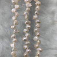 Barokowe koraliki z hodowlanych pereł słodowodnych, Perła naturalna słodkowodna, DIY, biały, 6x9mm, sprzedawane na około 37 cm Strand
