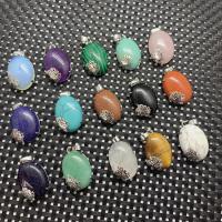 Gemstone Pendants Jewelry, Brass, with Gemstone, gold color plated, Natural & fashion jewelry & DIY, more colors for choice, 13x8mm, Sold By PC