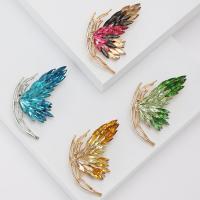 Tibetan Style Brooches, with Crystal, Butterfly, plated, fashion jewelry & for woman & with rhinestone, more colors for choice, nickel, lead & cadmium free, 51x68mm, Sold By PC