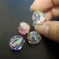 Plated Acrylic Beads, UV plating, DIY, mixed colors, 15mm, Approx 100PCs/Bag, Sold By Bag