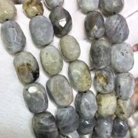 Grânulos de labradorita, Pedra brilhante, DIY, cinza, 13x18mm, vendido para Aprox 39 cm Strand