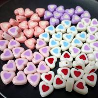 Acrylic Jewelry Beads, Heart, DIY & enamel, more colors for choice, 15x16mm, Approx 100PCs/Bag, Sold By Bag