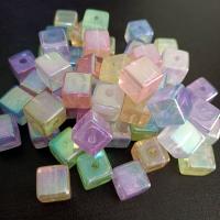 Acryl Schmuck Perlen, Quadrat, DIY, gemischte Farben, 14mm, ca. 100PCs/Tasche, verkauft von Tasche