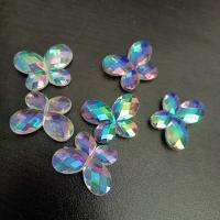 Plated Acrylic Beads, Butterfly, UV plating, DIY, more colors for choice, 22x30mm, Approx 100PCs/Bag, Sold By Bag