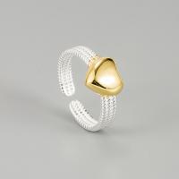 Solidny srebrny pierścień, 925 Srebro, Serce, biżuteria moda & dla kobiety, bez zawartości niklu, ołowiu i kadmu, 16.9mm, rozmiar:14, sprzedane przez PC