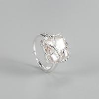 Sterling Silver Κοσμήματα δάχτυλο του δακτυλίου, 925 ασημένιο ασήμι, με Μαργαριτάρι του γλυκού νερού, κοσμήματα μόδας & για τη γυναίκα, νικέλιο, μόλυβδο και κάδμιο ελεύθεροι, 16.9mm, Μέγεθος:14, Sold Με PC