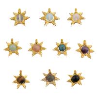 Gemstone Pendants Jewelry, with Brass, fashion jewelry & different materials for choice, golden, 21x27x10mm, Hole:Approx 3mm, Sold By PC