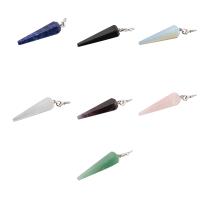 Gemstone Pendants Jewelry, with Brass, fashion jewelry & different materials for choice, 50x11x11mm, Hole:Approx 3mm, Sold By PC
