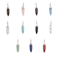Gemstone Pendants Jewelry, with Brass, fashion jewelry & different materials for choice, 56x15x11mm, Hole:Approx 4mm, Sold By PC