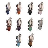 Edelsteen Hangers Sieraden, met Zinc Alloy, mode sieraden & verschillende materialen voor de keuze, 57x19x14mm, Gat:Ca 6mm, Verkocht door PC