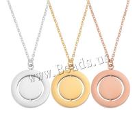 Titanium Steel Necklace with 5CM extender chain Round plated fashion jewelry & rotatable & for woman Length Approx 45 cm Sold By PC