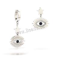 Male Orecchini Eye, Titantium acciaio, occhio cattivo, placcato, gioielli di moda & Micro spianare cubic zirconia, nessuno, Venduto da coppia