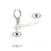 Evil Eye Earrings Titanium Steel plated fashion jewelry & micro pave cubic zirconia Sold By Pair
