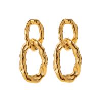 Stainless Steel Drop Earring, 304 Stainless Steel, plated, fashion jewelry, golden, 26.30x56.10mm, Sold By Pair