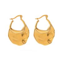 Stainless Steel Lever Back Earring, 304 Stainless Steel, plated, fashion jewelry, golden, 26.70x33.90mm, Sold By Pair