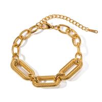 Bijoux bracelet en acier inoxydable, Acier inoxydable 304, Placage, bijoux de mode, doré, Vendu par PC