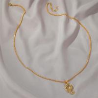 Zinklegierung Schmuck Halskette, Skorpion, plattiert, Modeschmuck & unisex & mit Strass, keine, frei von Nickel, Blei & Kadmium, Länge:ca. 62 cm, verkauft von PC