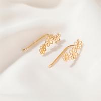 Fashion Earring Cuff and Wraps Brass Flower plated fashion jewelry & for woman nickel lead & cadmium free Sold By Pair