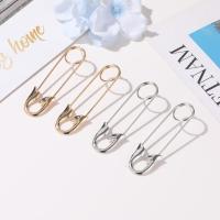Tibetan Style Stud Earring, Paper Clip, plated, fashion jewelry & for woman, more colors for choice, nickel, lead & cadmium free, 74mm, Sold By Pair