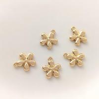 Brass Jewelry Pendants petals real gold plated DIY gold 11mm Sold By PC