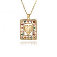 Cubic Zircon Micro Pave Brass Necklace real gold plated & micro pave cubic zirconia & for woman gold Sold By PC