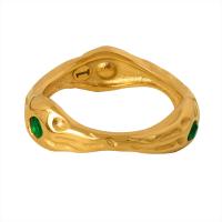 Titanium Steel Δάχτυλο του δακτυλίου, διαφορετικό μέγεθος για την επιλογή & μικρο ανοίξει κυβικά ζιρκονία & για τη γυναίκα, περισσότερα χρώματα για την επιλογή, Μέγεθος:6-8, Sold Με PC