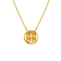 Titanium Steel Necklace with 2inch extender chain Alphabet Letter Vacuum Ion Plating cross chain & for woman & hollow Length Approx 15.7 Inch Sold By PC