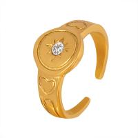 Partículas de acero anillo, diverso tamaño para la opción & para mujer & con diamantes de imitación, más colores para la opción, tamaño:6-8, Vendido por UD
