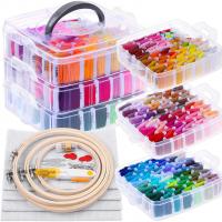 Acrylic Sewing Set, with Cotton Thread & Iron, portable & DIY & Unisex, 200x200x150mm, Sold By Set