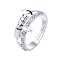 Krychlový Circonia Micro vydláždit mosazný prsten, Mosaz, módní šperky & micro vydláždit kubické zirkony & pro ženy, nikl, olovo a kadmium zdarma, Prodáno By PC