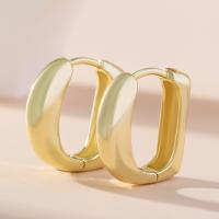 Messing Spring hoop oorbellen, Letter D, gold plated, mode sieraden & voor vrouw, nikkel, lood en cadmium vrij, 16x16mm, Verkocht door pair