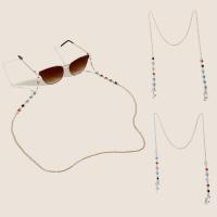 Brass Glasses Chain, with Crystal, anti-skidding & multifunctional & for woman, more colors for choice, nickel, lead & cadmium free, Length:Approx 70 cm, Sold By PC
