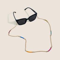 Messing Brillenkette, mit Polyester, Anti-Skidding & Multifunktions & für Frau, farbenfroh, frei von Nickel, Blei & Kadmium, Länge ca. 78 cm, verkauft von PC