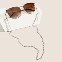 Messing Brillenkette, mit PVC Kunststoff, Anti-Skidding & Multifunktions & für Frau, weiß, frei von Nickel, Blei & Kadmium, 3mm, Länge ca. 67 cm, verkauft von PC